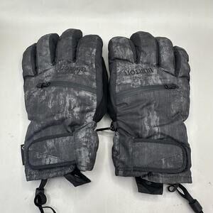 Burton GORE-TEX Waterproof Gloves Mens XL Black Gray Leather Palm Snowboard Ski